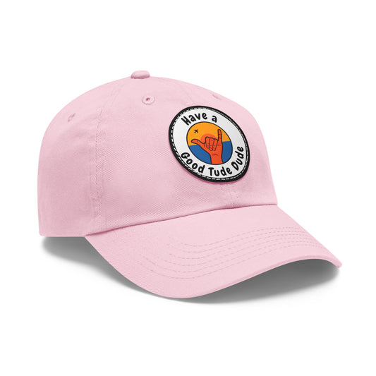 Dad Hat with Leather Patch (Round)