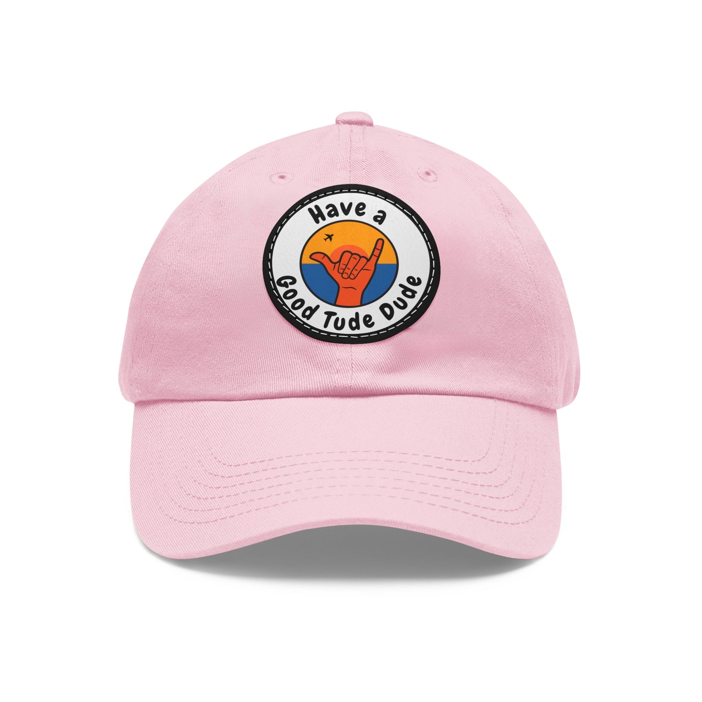 Dad Hat with Leather Patch (Round)