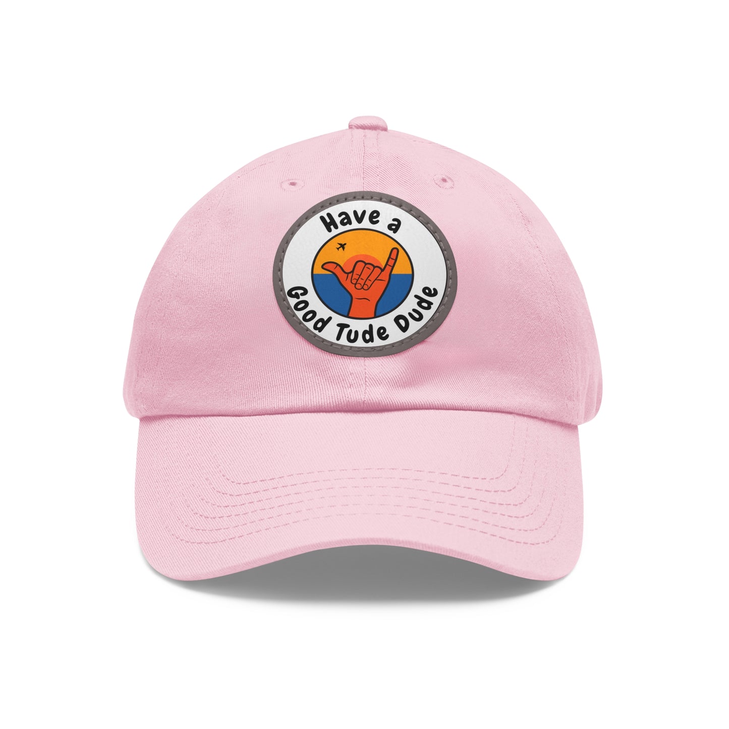 Dad Hat with Leather Patch (Round)